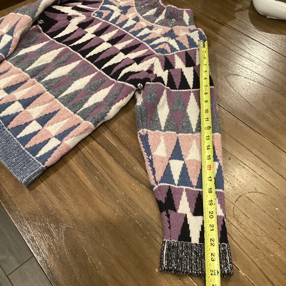 Altuzarra Stilbo wool blend turtleneck Multicolored geometric knit Sweater M - Picture 7 of 11